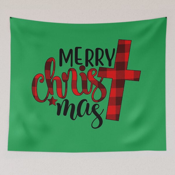 Item preview, Merry Christmas Buffalo Plaid designed and sold by pugmom4.