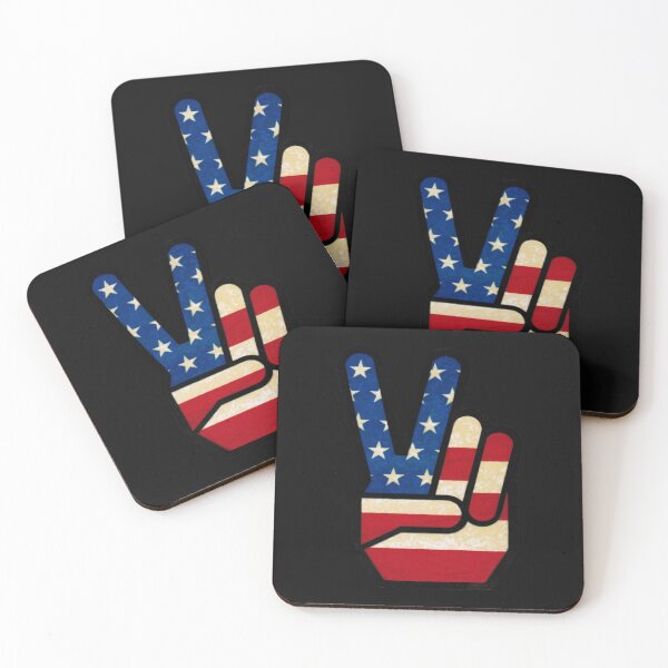Item preview, Vintage Peace Sign Fingers American Flag designed and sold by PartySparkles.