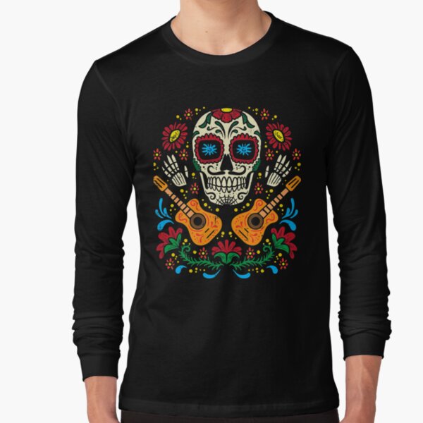 Item preview, Sugar Skull Flowers Guitar Dia De Muertos Mexican Halloween designed and sold by GudmundurJons.