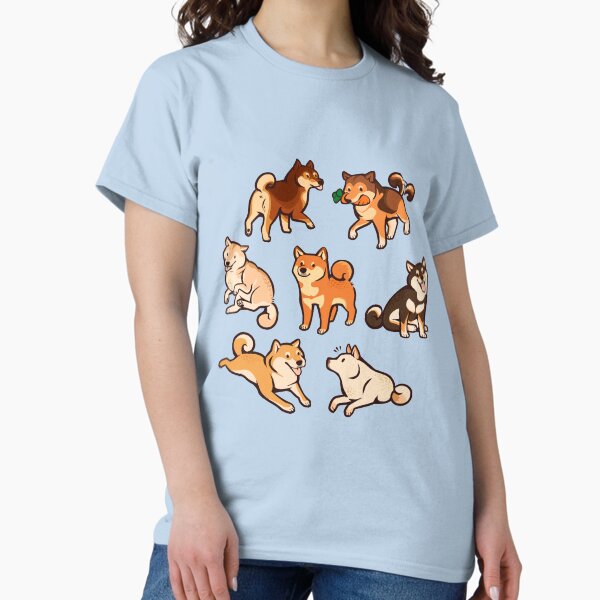 Item preview, shibes in light blue designed and sold by Colordrilos.