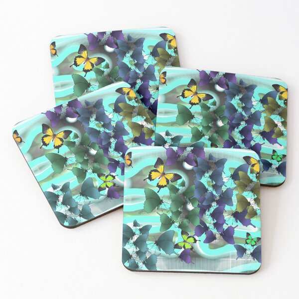Item preview, Butterfly Patterns Fluoro Blue designed and sold by joanstratton.
