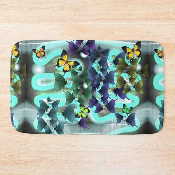 Item preview, Butterfly Patterns Fluoro Blue designed and sold by joanstratton.