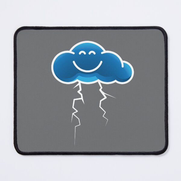 Item preview, “Bolt from the Blue” happy thunder cloud designed and sold by houseofwray.