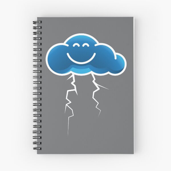 Item preview, “Bolt from the Blue” happy thunder cloud designed and sold by houseofwray.