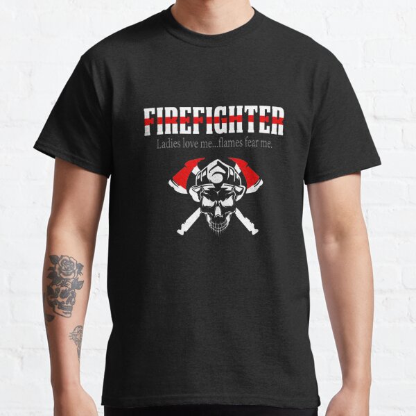 Homme Beau Gosse et Pompier Cadeau Humour Pompier T-Shirt : : Mode