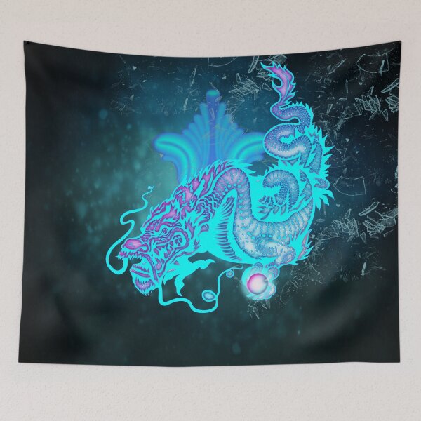 Item preview, Blue glowing chinese dragon designed and sold by nicky2342.