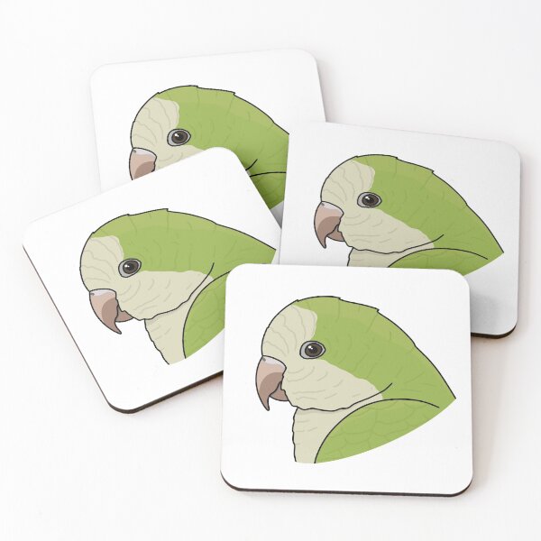 Item preview, green monk parakeet quaker parrot portrait designed and sold by Kelsea Taylor.