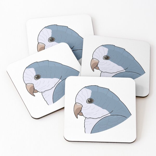 Item preview, blue monk parakeet quaker parrot portrait designed and sold by Kelsea Taylor.