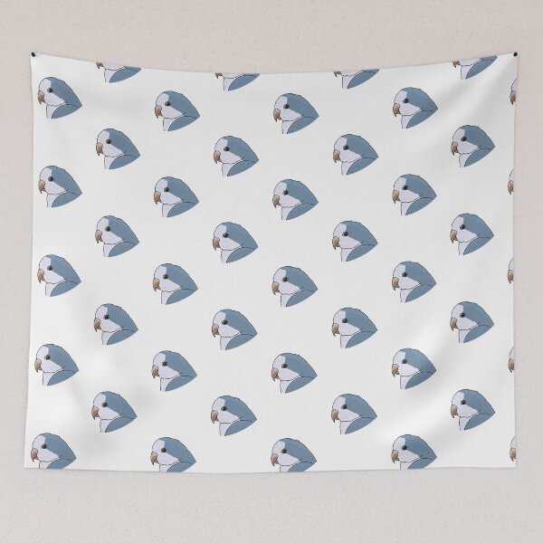 Item preview, blue monk parakeet quaker parrot portrait designed and sold by Kelsea Taylor.