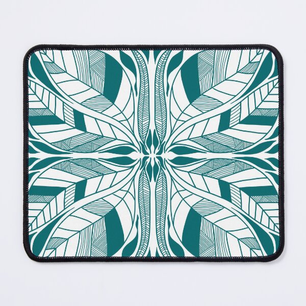 Item preview, Teal Symmetrical Colorful Leaves Design designed and sold by WalkSimplyArt.
