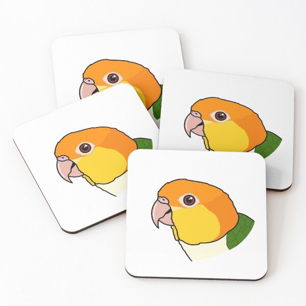 Item preview, white bellied caique parrot portrait designed and sold by Kelsea Taylor.
