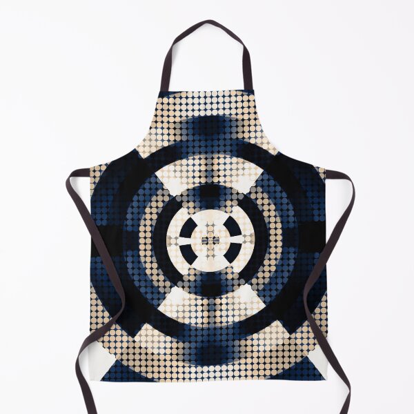 Item preview, graphic design geometric symmetry circle pattern abstract background in blue brown designed and sold by Mrvell.