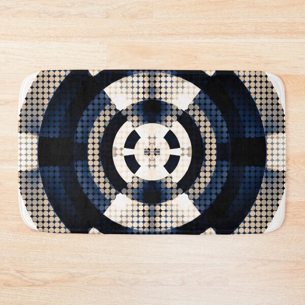 Item preview, graphic design geometric symmetry circle pattern abstract background in blue brown designed and sold by Mrvell.