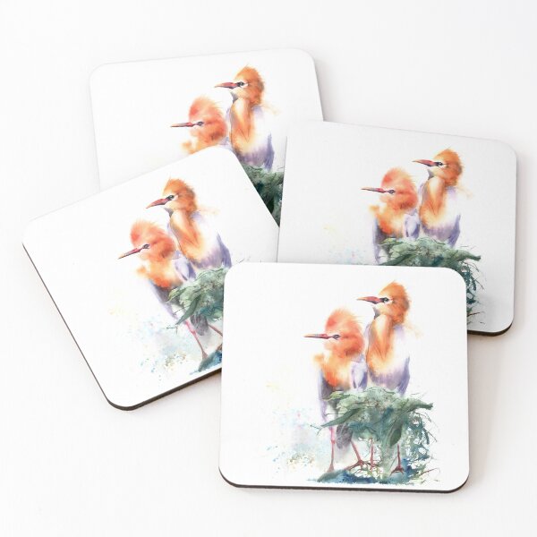 Item preview, Watercolor Cattle Egret Print designed and sold by PaintsPassion.