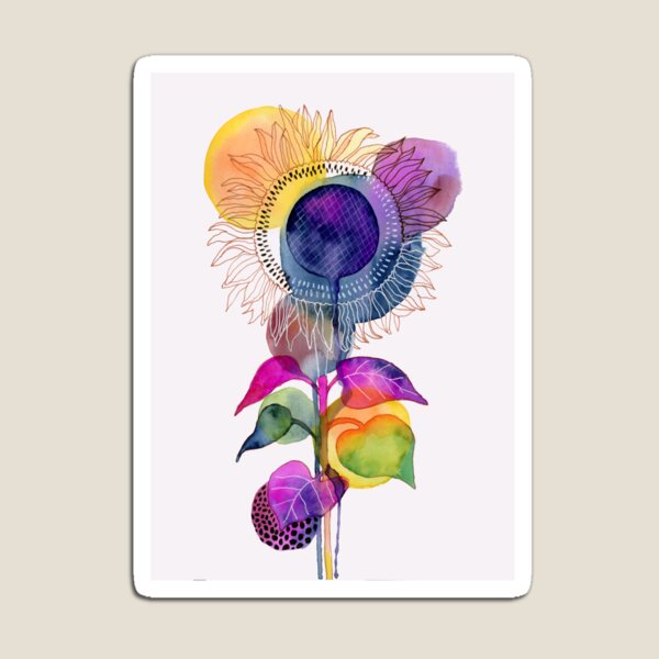Abstract Sunflower Magnet