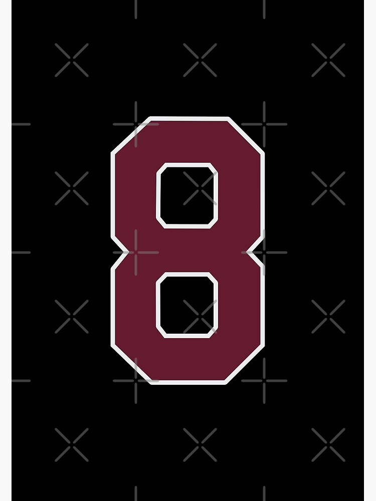Big Bold Number 8 Collegiate Athletic Numbers Poster By Drmrkt