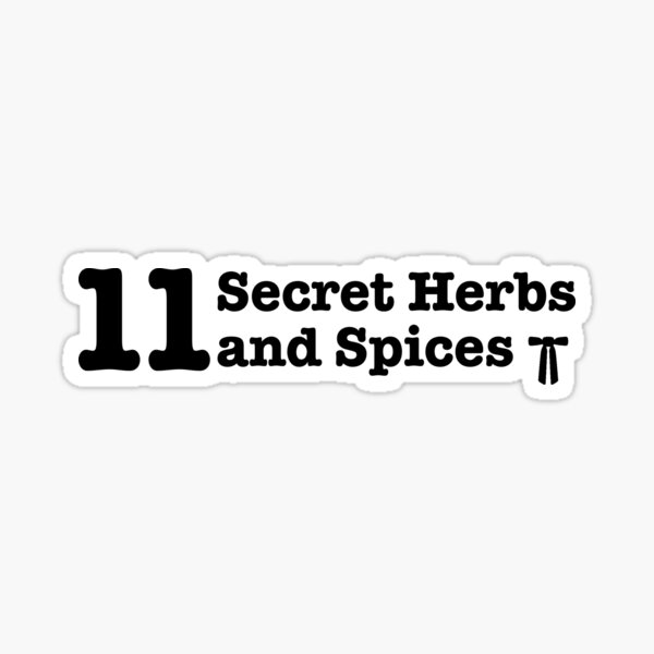 11 Secret Herbs And Spices Orange Sticker For Sale By Yorkshire Goods