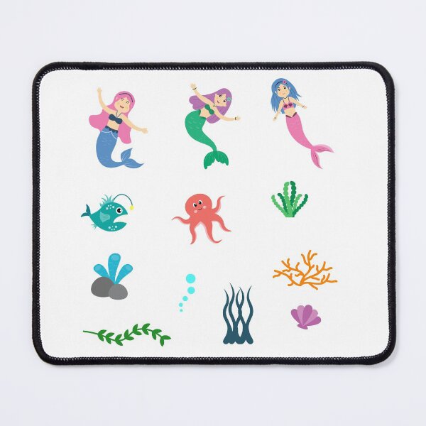 Item preview, Cute Mermaids Ocean Coral Octopus Fish Seaweed Clam Stickers #3 of 3 Girls designed and sold by Hanlar.