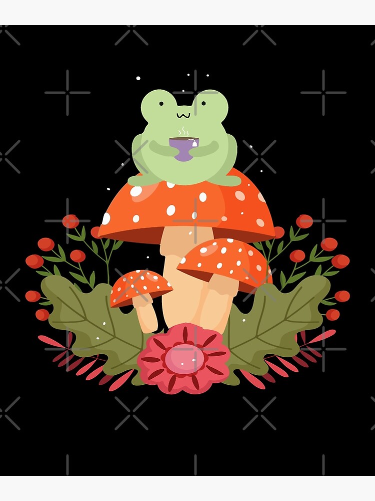 Frogs Drinking Tea Mushroom Aesthetic Cottagecore Poster For Sale By Roxy7922 Redbubble 6549