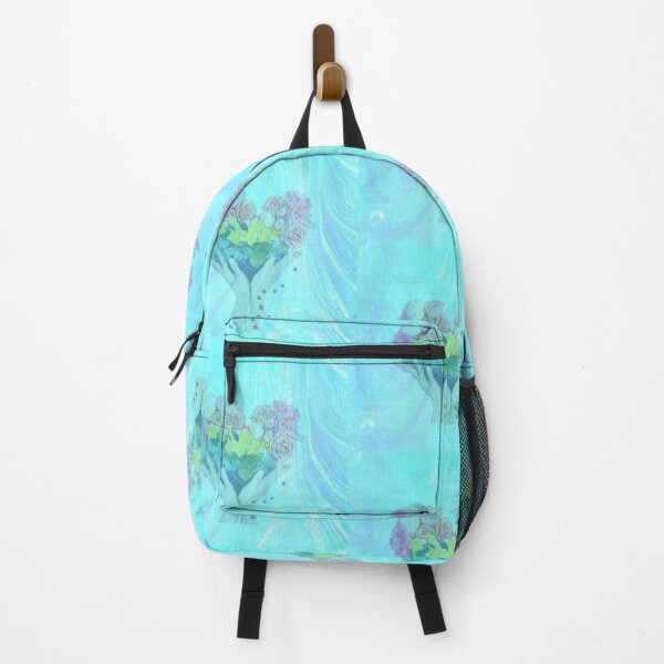 Item preview, Beautiful Abstract Floral Pattern, abstract flowers, with coloured flowers on an iridescent light blue abstract designed and sold by haRexia.