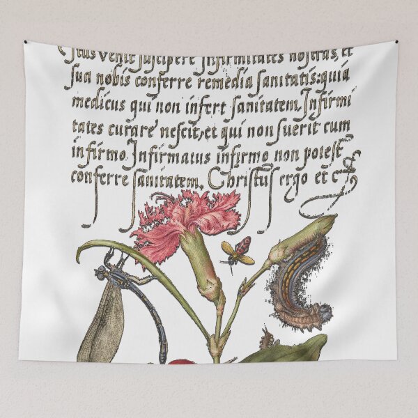 Item preview, Dragonfly, Carnation, Firebug, Caterpillar, Carnelian Cherry, and Centipede from Model Book of Calligraphy (1561–1596) designed and sold by mycloudzdesign.