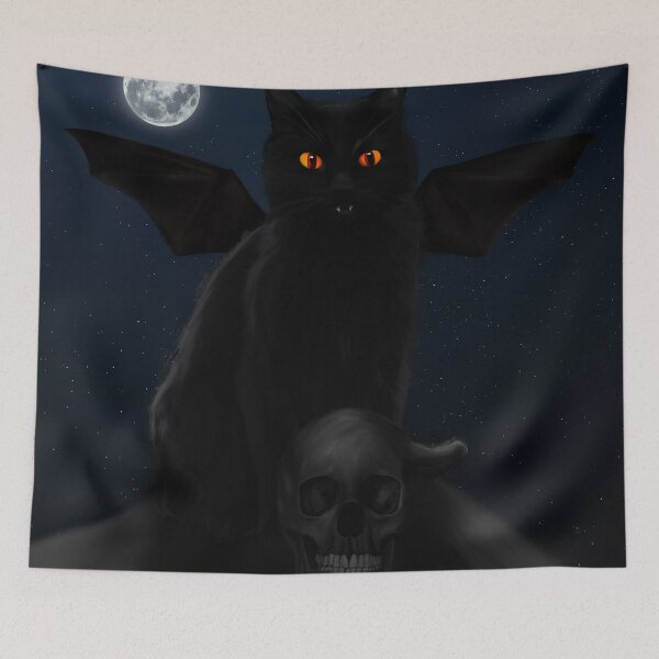 Item preview, Bat Cat - Digital painting + Digital Collage designed and sold by DoggoTankDesign.