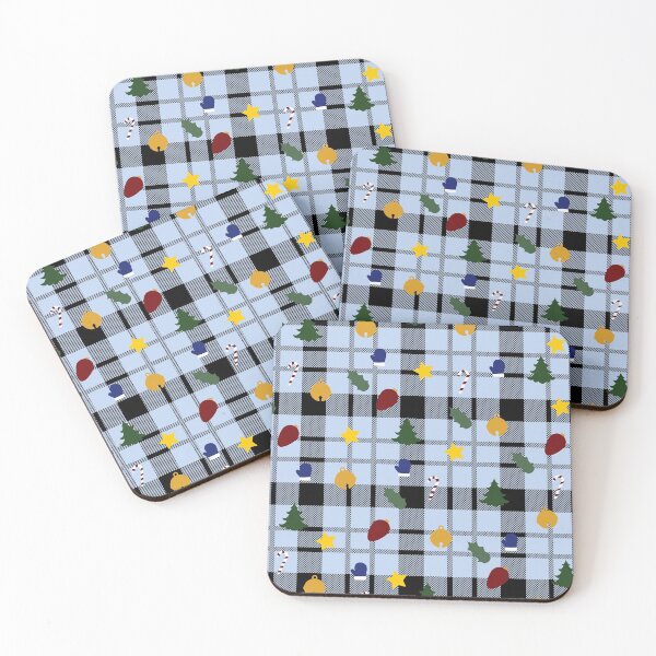 Item preview, Light Blue Christmas Buffalo Plaid theme pattern designed and sold by Smiley-10.