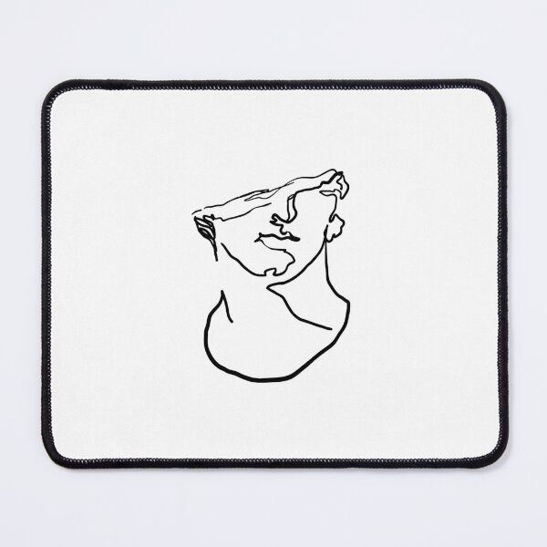 Item preview, Fragmentary Colossal Head of A Youth - Greek Statue One Line Drawing designed and sold by PeachPrintArt.