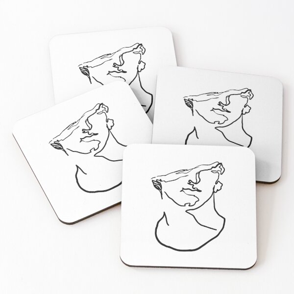 Item preview, Fragmentary Colossal Head of A Youth - Greek Statue One Line Drawing designed and sold by PeachPrintArt.