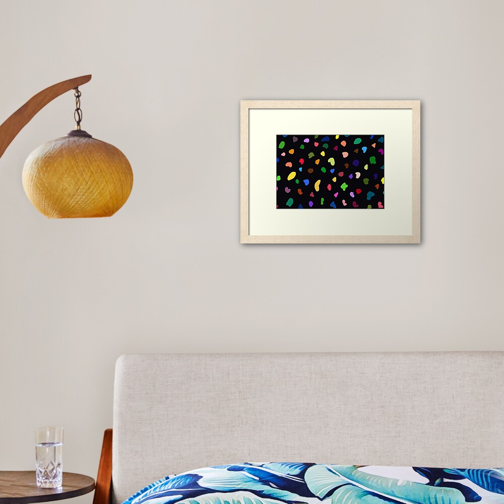 Coloured Blobs Abstract Design Framed Art Print