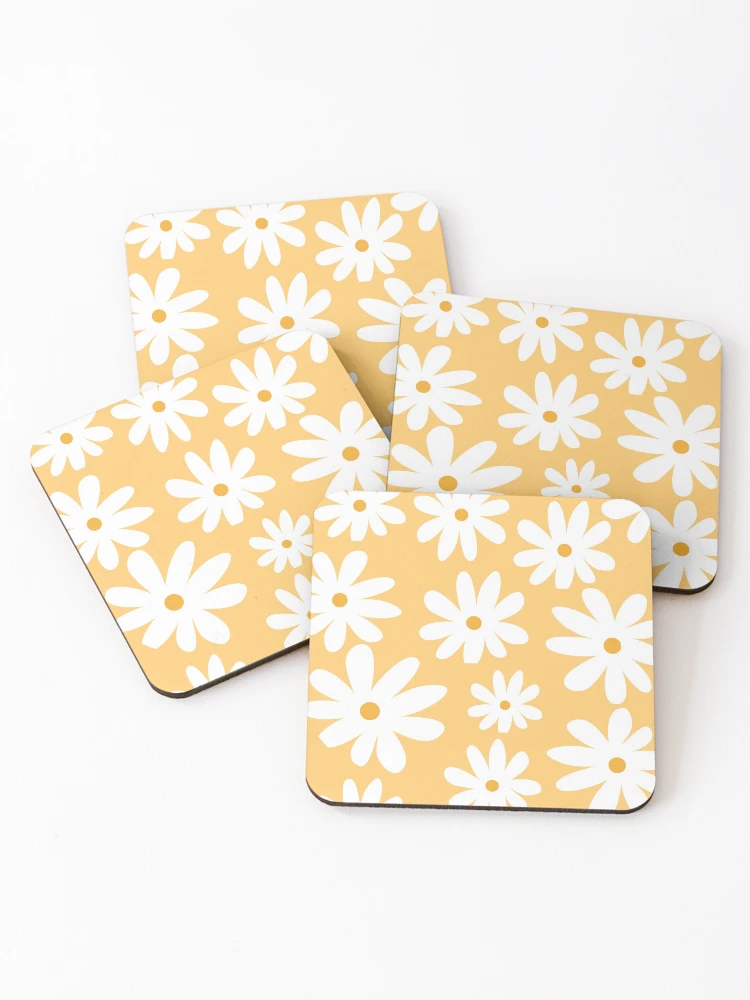 Thumbnail 1 of 5, Coasters (Set of 4), Daisy Pattern designed and sold by Cute Bunny.