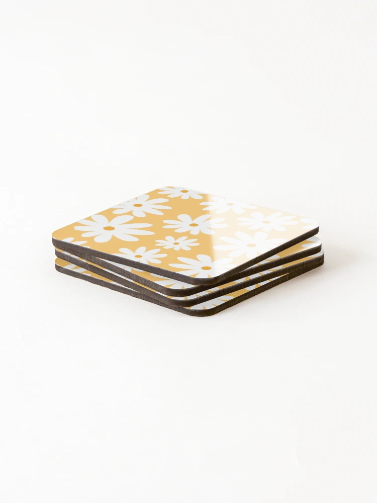 Thumbnail 4 of 5, Coasters (Set of 4), Daisy Pattern designed and sold by Cute Bunny.