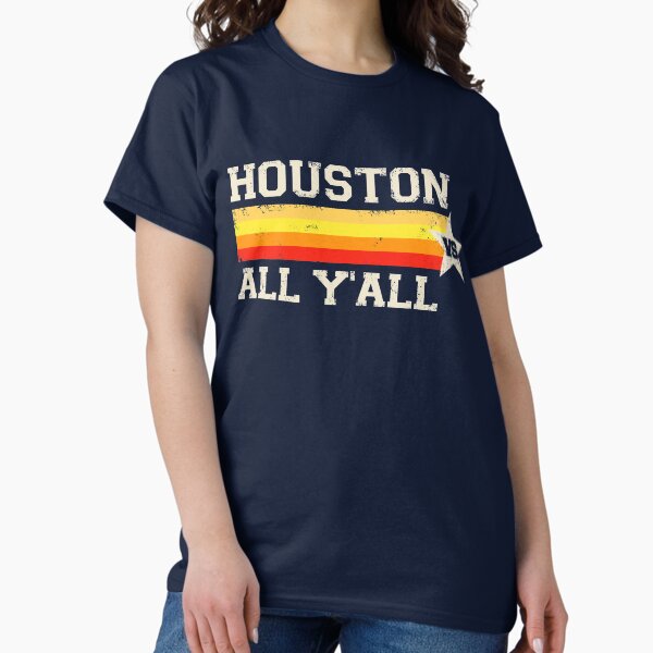 Houston vs All Y'all Vintage Stripe Texas Baseball Town fans My City My Love Retro Vintage Houston Classic T-Shirt