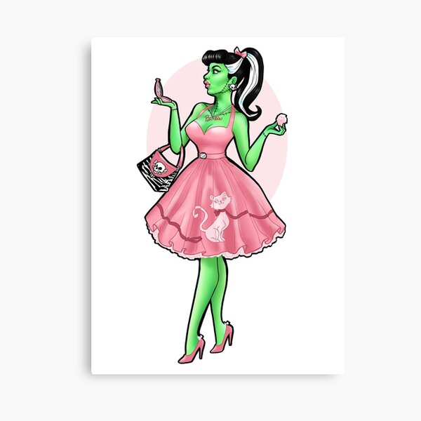 Pin Up Bride of Frankenstein Canvas Print