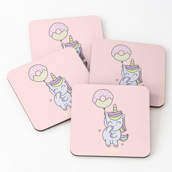 Item preview, Kawaii Unicorn Holding Donut Balloon designed and sold by samah82.
