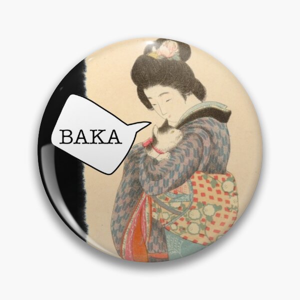 Item preview, Woman with a cat Japanese art parody Baka  designed and sold by mcb-jp.
