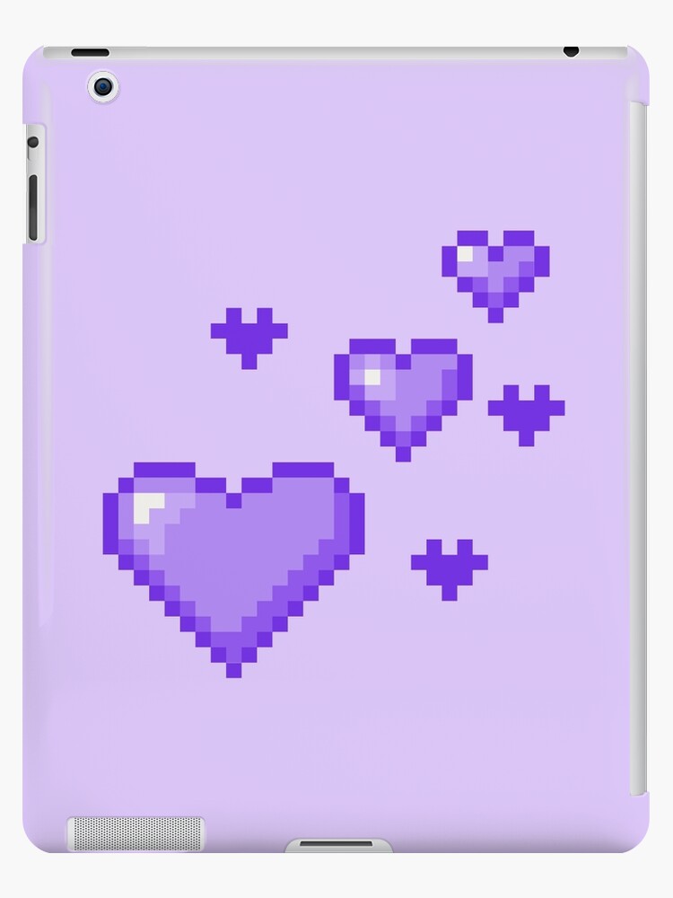 Cute purple heart pixel art \