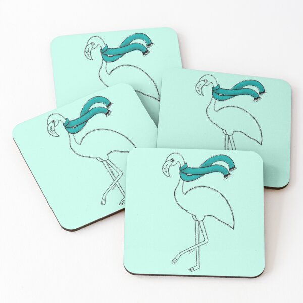 Item preview, Flame the Flamingo wearing a scarf designed and sold by artbysarahallen.