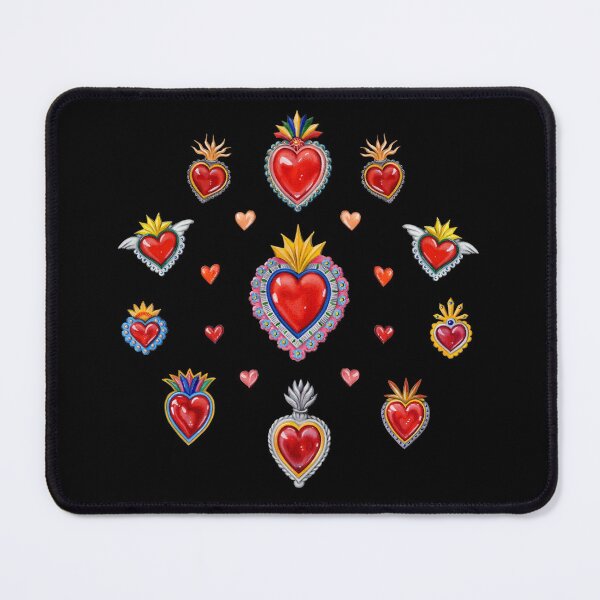 Item preview, Mexican Sacred Hearts (black background) designed and sold by Colette van der Wal.