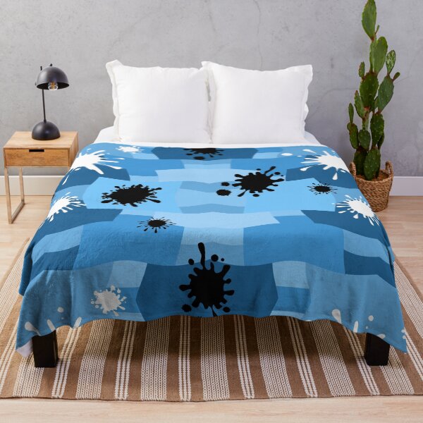Item preview, Splashes of paint on blue designed and sold by velisani.