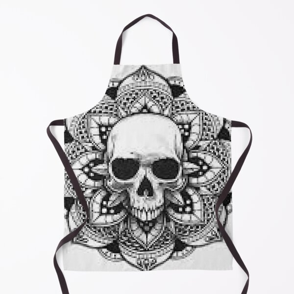 Item preview, Skull With Lacy Collar Black and White designed and sold by lduke47.