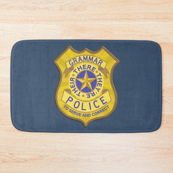 Item preview, Grammar Police Badge designed and sold by Happy Puppy Print On Demand.
