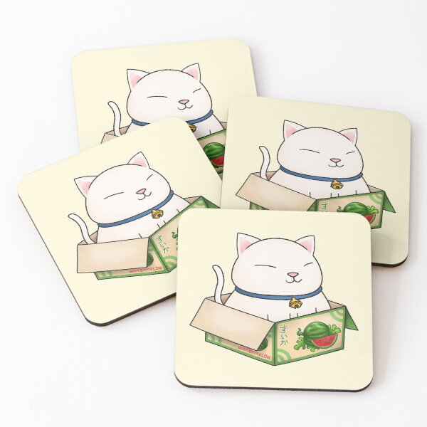 Item preview, Fat White Cat in Watermelon Box designed and sold by Takeda-art.