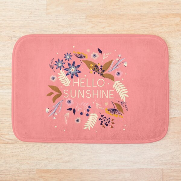 "Hello Sunshine " Bath Mat for Sale by ShowMeMars Redbubble