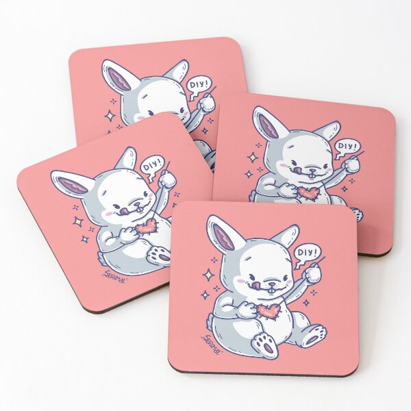 Item preview, Bunny rabbit patching up the heart saying DIY designed and sold by SPIRIMAL.