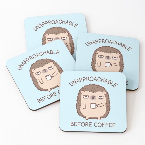 Item preview, Funny Unapproachable Before Coffee Hedgehog Doodle designed and sold by rustydoodle.