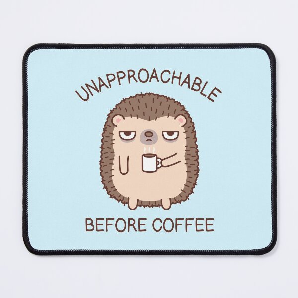 Item preview, Funny Unapproachable Before Coffee Hedgehog Doodle designed and sold by rustydoodle.