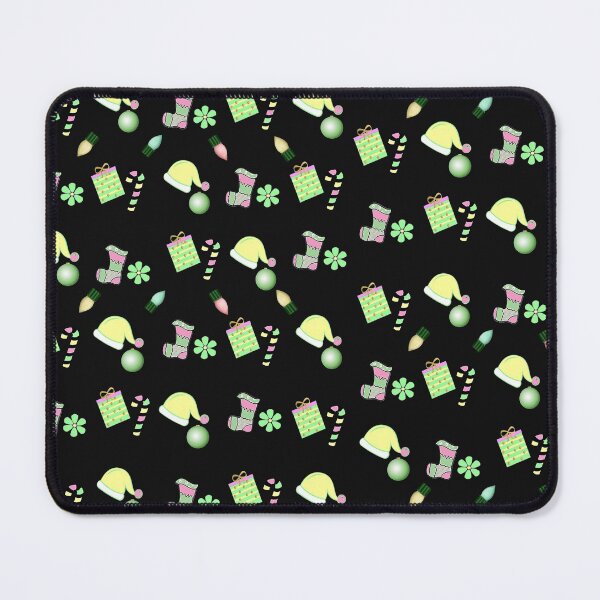 Item preview, Christmas pattern of holiday objects in mint, pink, and green designed and sold by With My Hands By K.