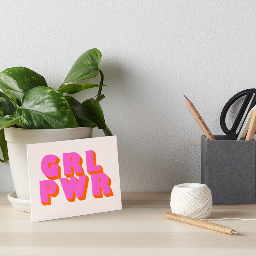 Girl Power Girls Wanna Fun Typography Pink Corset Art Board Print