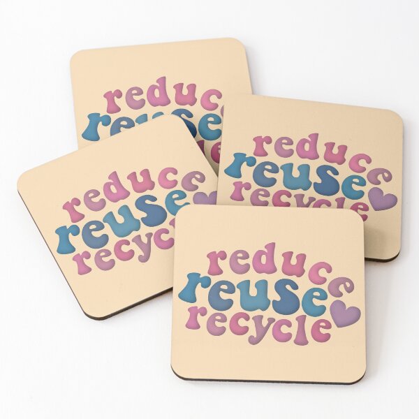 Item preview, Reduce Reuse Recycle Pink Blue Retro Environmental Advocacy designed and sold by cashewdays.